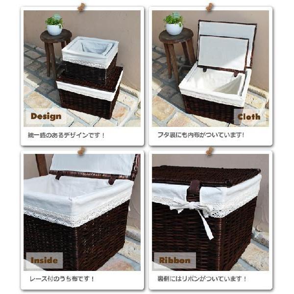 生活雑貨 フタ付きバスケットM＆Lとフタなし収納バスケットS＆Mの4個