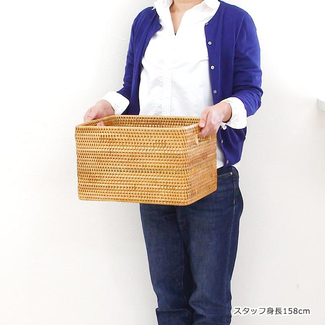 ベトナムラタン製 アジアン 収納バスケット /カラーボックス インナー