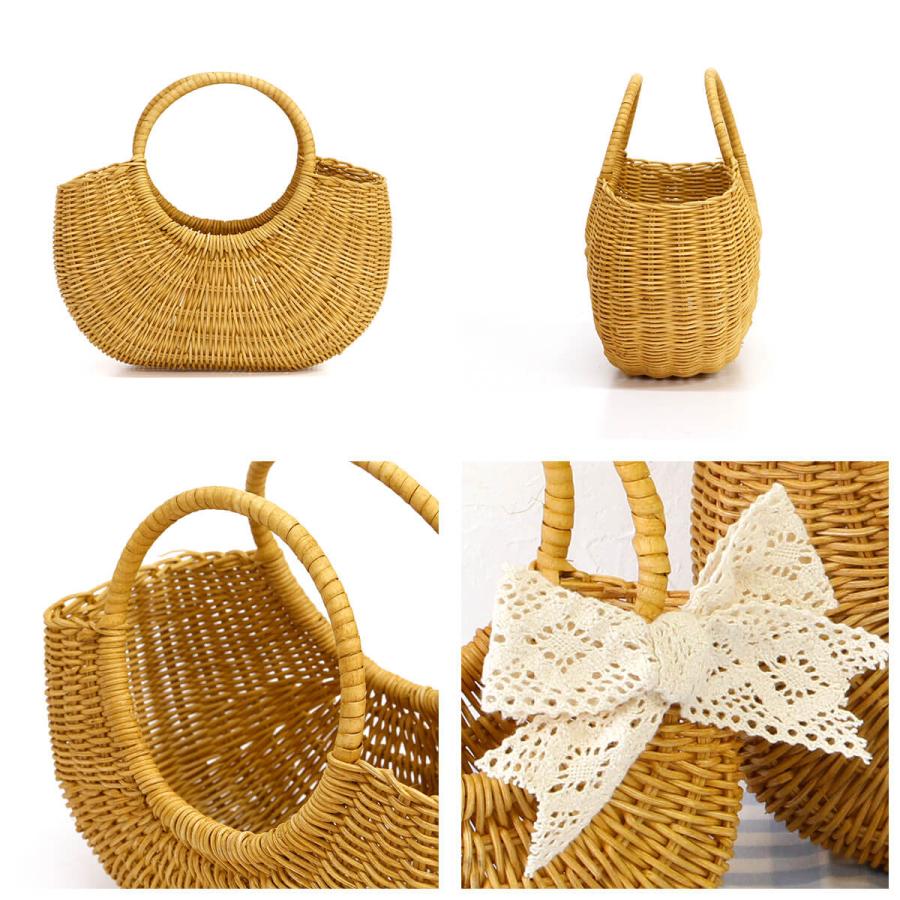 新品】anuansリングハンドルラタンバッグ カゴバッグ 新品】anuans