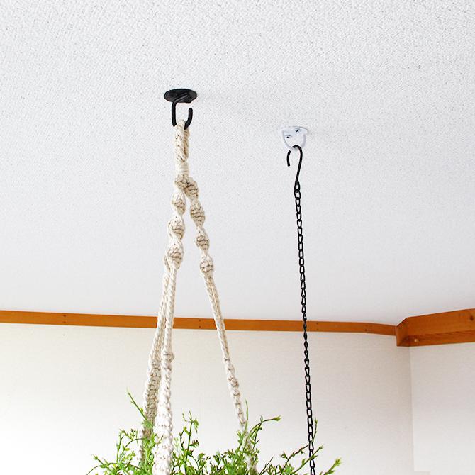 アイアン ハンギングフック (ネジ付き)/天井 フック 観葉植物