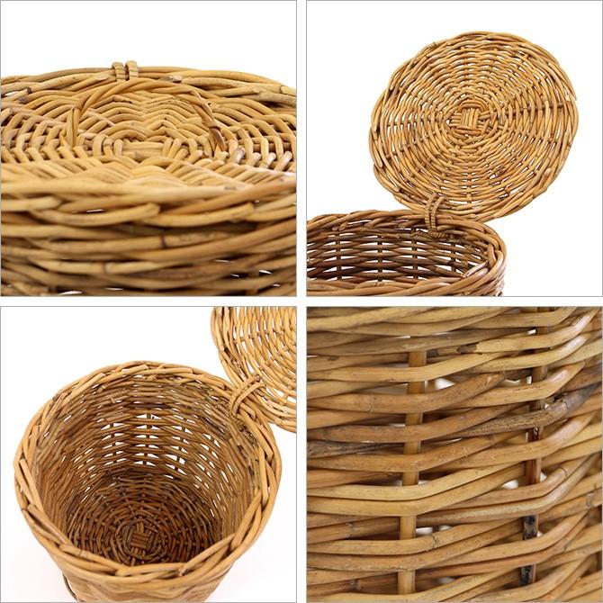 アラログフタ付きラウンドL /アラログ ラタン フィリピン かご