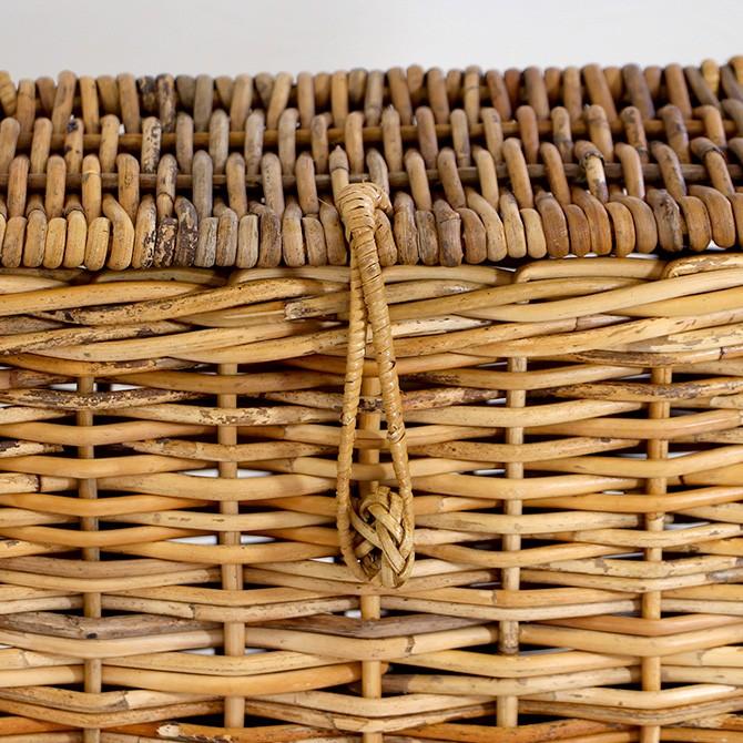 アラログフタ付きスリムバスケットL /アラログ ラタン かご 籐製 ふた