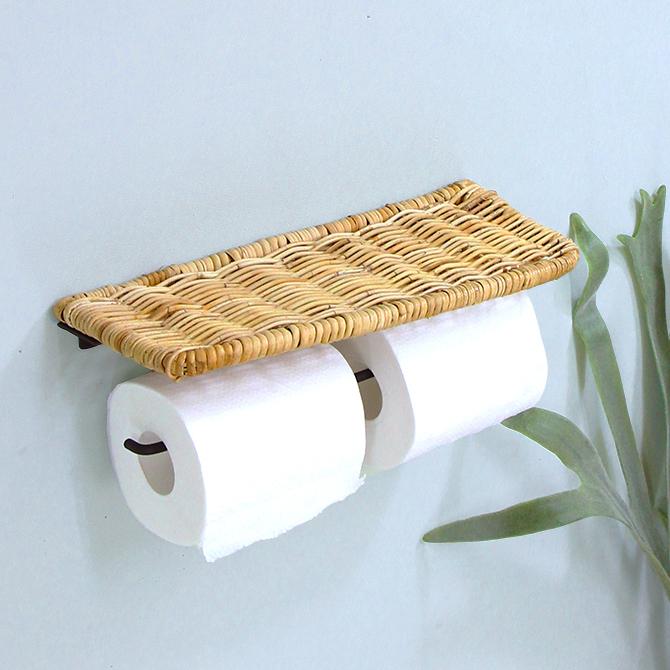 アラログ ペーパーホルダーw 2個タイプ クレエ 籐 ラタン トイレットペーパー ホルダー 棚付き 天板 おしゃれ かわいい 北欧 ナチュラル Cr Mercadoメルカド かご収納雑貨の店 通販 Yahoo ショッピング