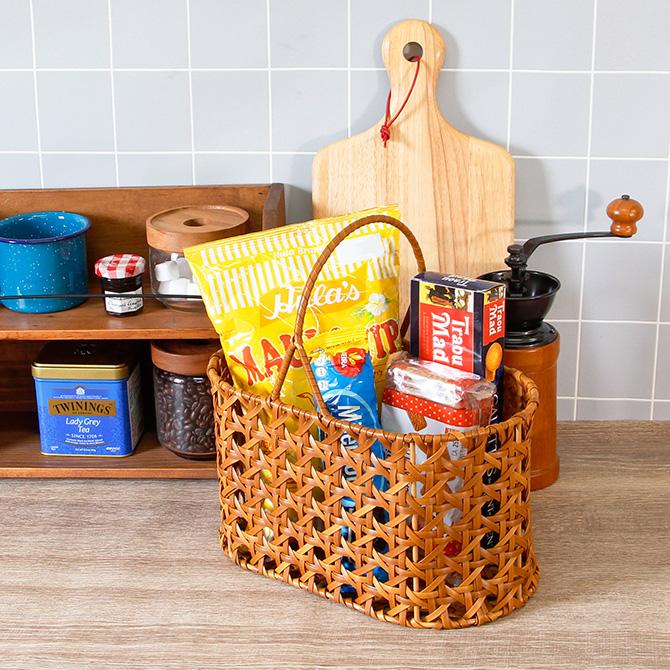 SOUSOU オーバル型かごバッグ やたら編み やたら編み 竹かご