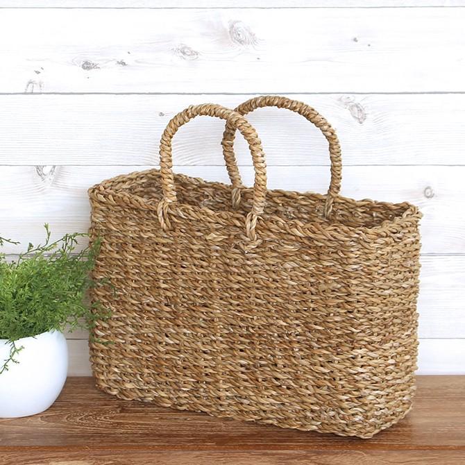 メルカド かごバッグ ホグラ スクエア シンプル かご バッグ Lサイズ メルカド カゴ