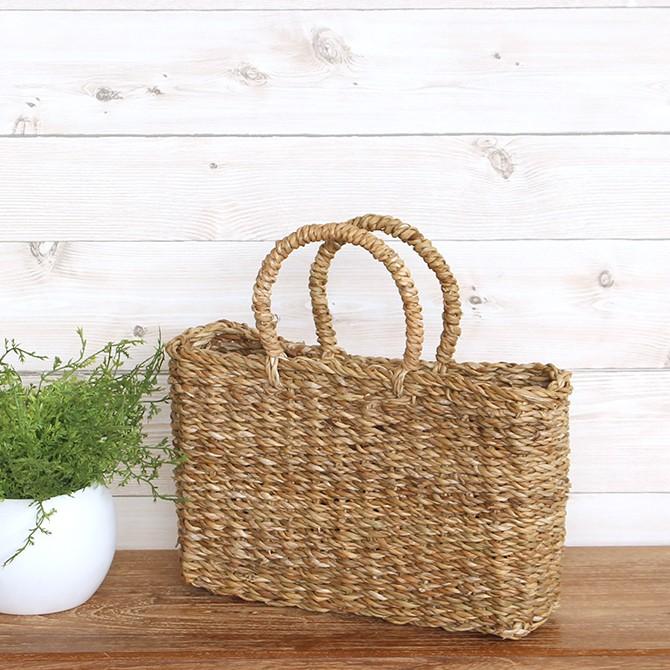 ホグラ スクエア シンプルかごバッグSサイズ メルカド カゴ