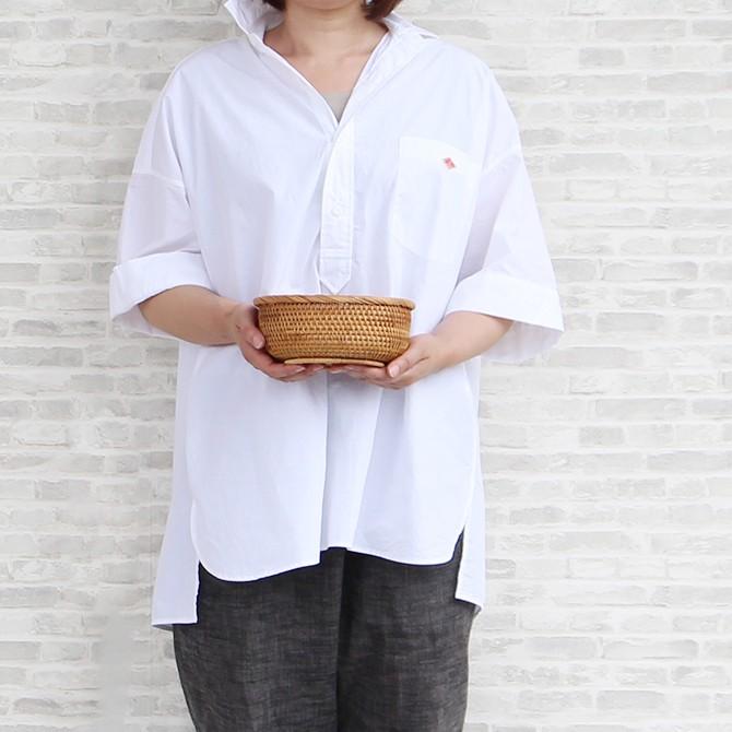 ベトナムラタン製 アジアン 円形プチトレイバスケット Lサイズ