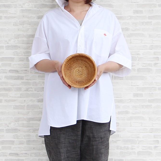 ベトナムラタン製 アジアン 円形プチトレイバスケット Lサイズ