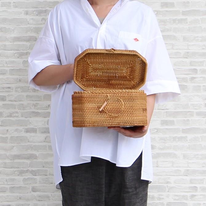 ベトナムラタン製 アジアンバニティかごバッグ ※バスケット かご 収納