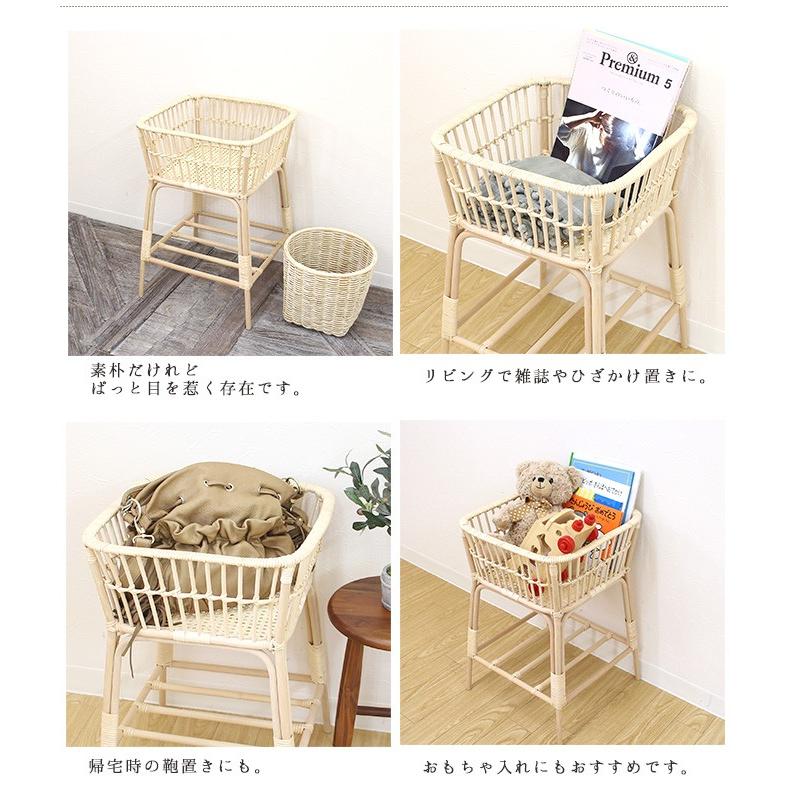ツルヤ商店 ハイル 籐製 脚付きかご(スクエア)/hairu Hile ツルヤ商店 ハイル 籐製 脚付きかご(スクエア)/hairu Hile