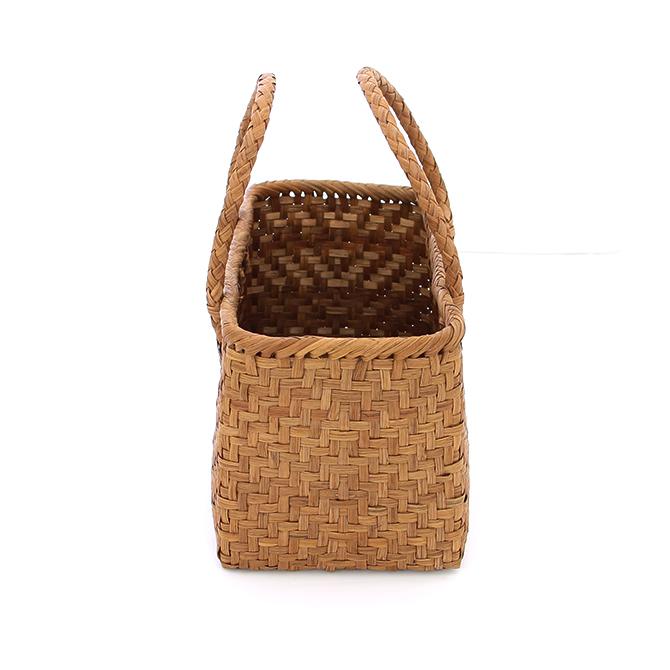 7日間返品OK☆ 山葡萄 かご バッグ ボックス型 六つ目編みハンドル