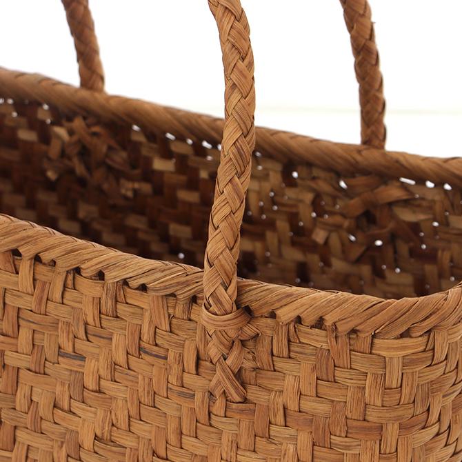 7日間返品OK☆ 山葡萄 かご バッグ ボックス型 六つ目編みハンドル