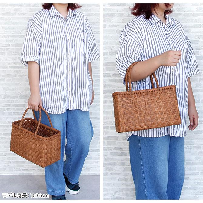 7日間返品OK☆ 山葡萄 かご バッグ ボックス型 六つ目編みハンドル