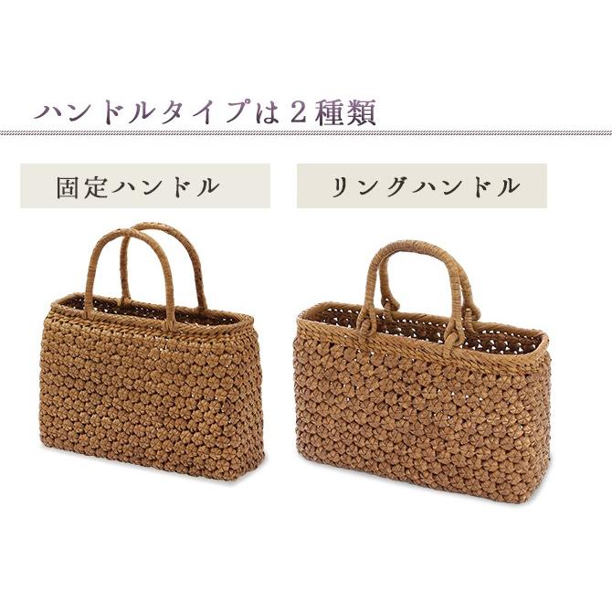 山葡萄かご（ 横長手提げ ）-2 こぎん刺しと山葡萄の蔓皮籠鞄