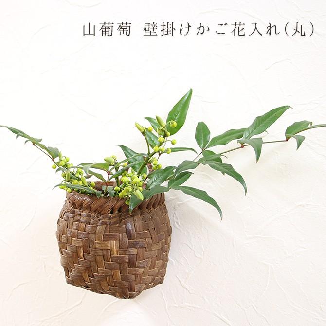 山葡萄の花器 山葡萄 壁掛け かご花入れ(丸) : MERCADOメルカド かご収納雑貨