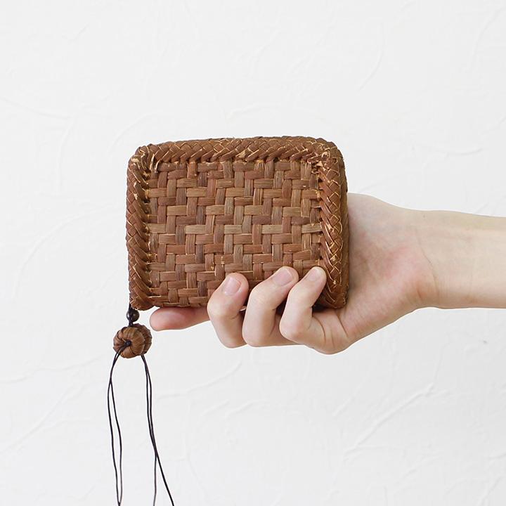 7日間返品送料無料☆1年間無償修理対応】山葡萄 ミニ財布 網代編み