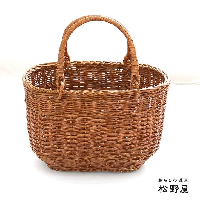 松野屋 籐2本手楕円ピクニックバスケット（小）/かごバッグ : MERCADO