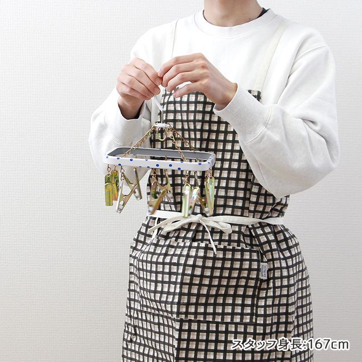 松野屋 水玉ピンチハンガー 角 ミニ/ ピンチ10個 スチール ハンガー