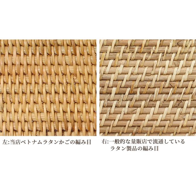 ベトナムラタン製 フタ付き 仕切り収納ケース ラウンド/ 籐 収納