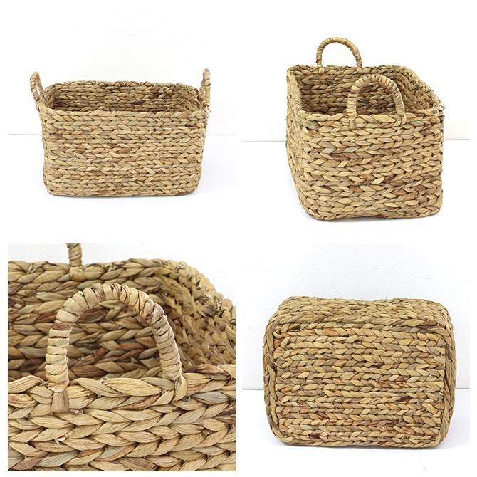 持ち手付き ウォーター ヒヤシンス 収納バスケット L / かご