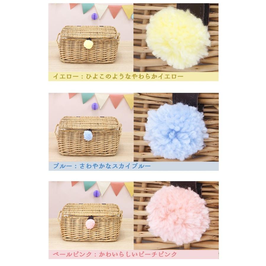 ポンポン付き ぽってり フタ付き バスケットLMS 3個セット ※おもちゃ箱