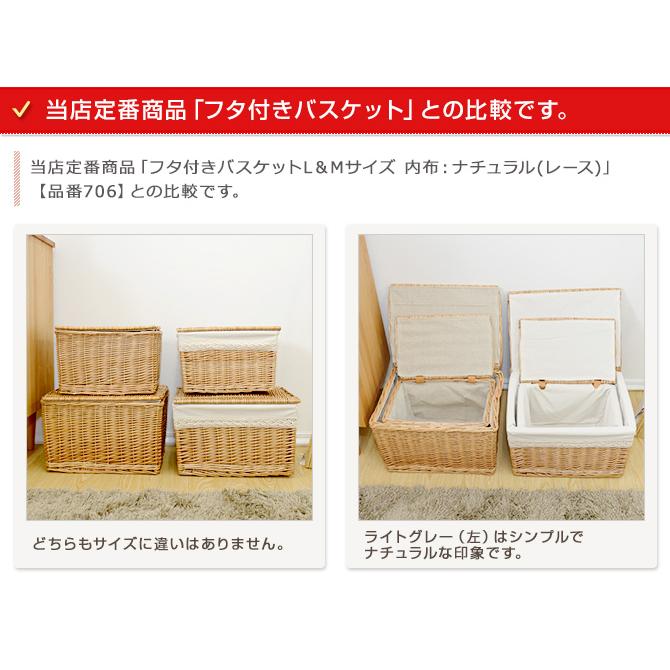 かご バスケット 収納 フタ付き 収納ボックス LLサイズ 2個セット 内布