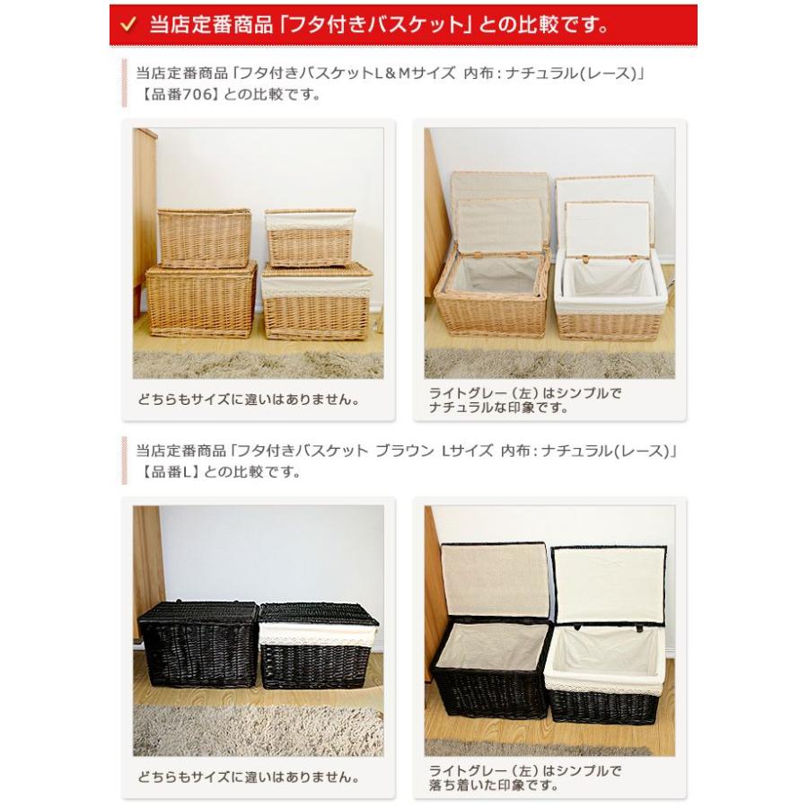 かご バスケット 収納 フタ付き 収納ボックス L&Mサイズ 2個セット 内