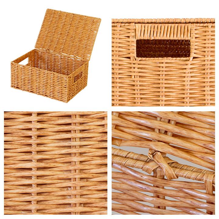 PP収納バスケット S / 収納 おもちゃ箱 カゴ ふた付き 雑貨 籠 フタ 蓋