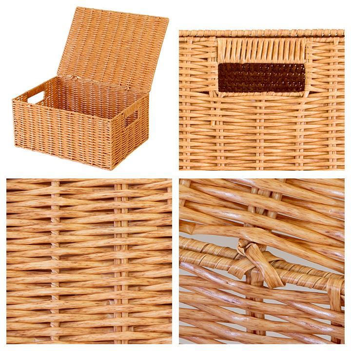 PP収納バスケット LMS 3個セット / 収納 おもちゃ箱 カゴ ふた付き