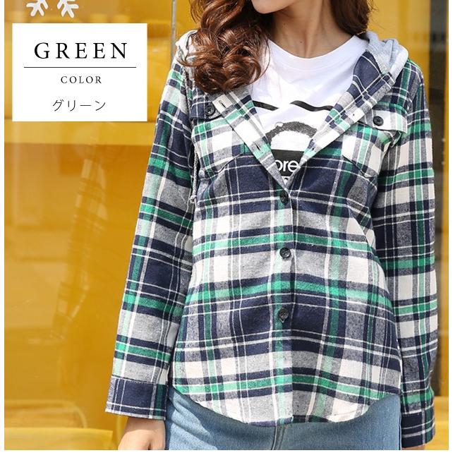 フード付き 長袖 チェック シャツ レディース カジュアル 春 秋 冬 薄手 パーカー トップス Al03 レースレディース 通販 Yahoo ショッピング