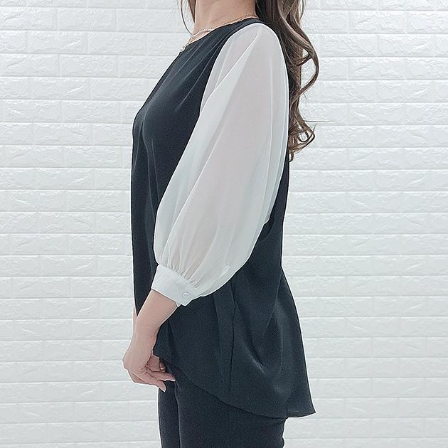 シャツ+ブラウス(長袖+七分) Lace Frill Docking Shirt Lace Ladies（レースレディース） ドッキングブラウス 七分袖 シャツ