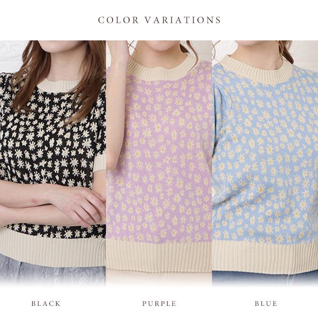 Lace Ladies（レースレディース） 小花柄 ボリューム袖 プルオーバー