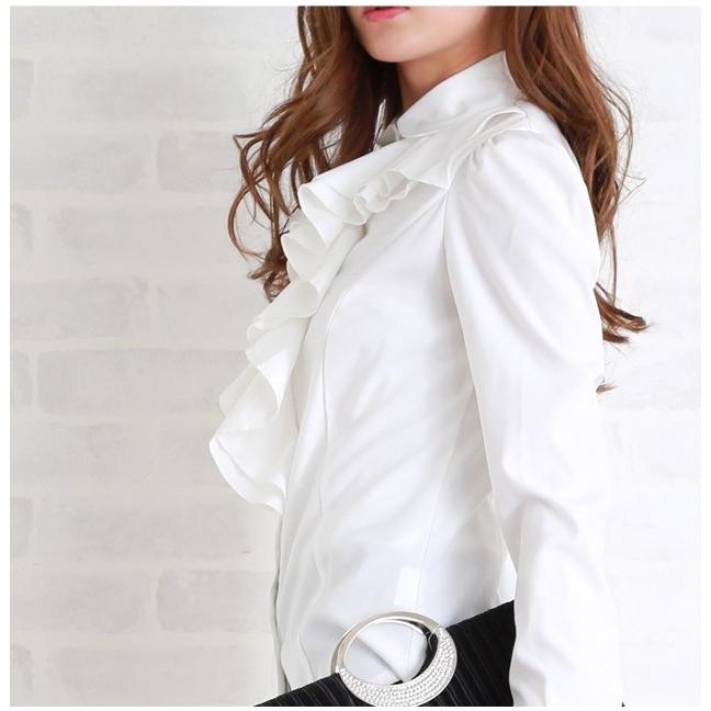 Lace Ladies フリル ブラウス レディース オフィス カジュアル