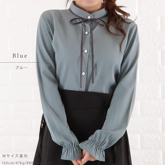 美品♪アドーア ウール袖リボンブラウス 38 ブラック黒 長袖 くるみボタン ハイネックくるみボタンブラウス(スタンドカラーパフ袖くるみ