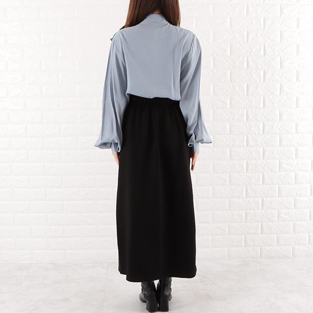 Lace Ladies ショルダーフリル スタンドカラー ブラウス