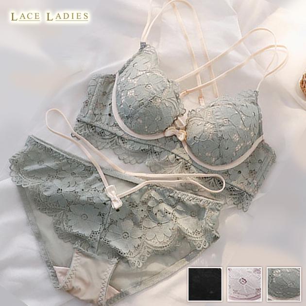 盛れる ブラ ショーツ 2点セット ブラック ピンク グリーン レース ブラジャー 可愛い レディース 谷間 美胸 バストアップ 谷間 ブラショーツ Br18 レースレディース 通販 Yahoo ショッピング