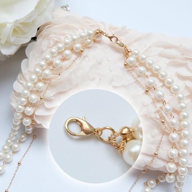 Lace Ladies（レースレディース） 三連パールロングネックレス 