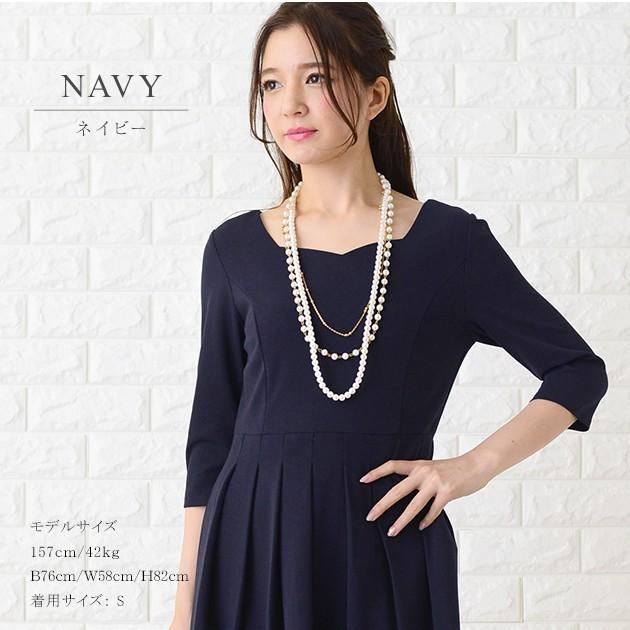 ネイビー　ワンピース　膝丈 Lace Ladies（レースレディース） ワンピース 膝丈ワンピース ブラック