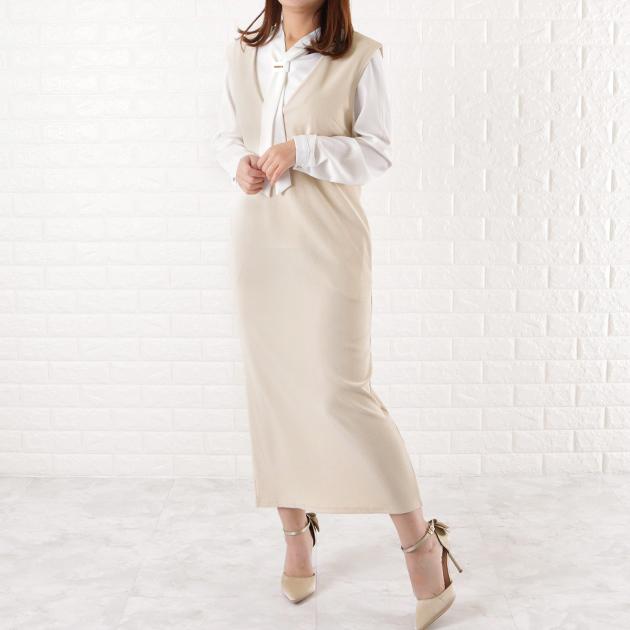 Lace Ladies（レースレディース） Vネックロング ジャンパースカート