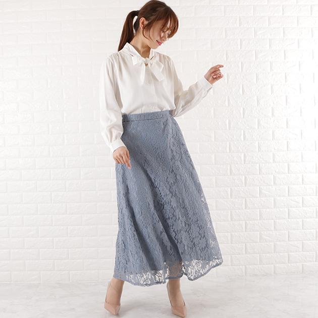 花柄 レース フレア ロング スカート レディース Aライン ハイ 花柄 レース フレア ロング スカート レディース Aライン ハイ