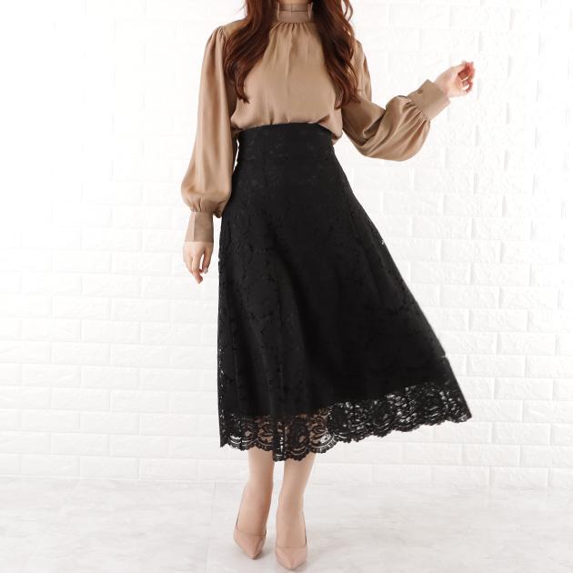 Lace Ladies レースアップ 総レース スカート レディース ハイ