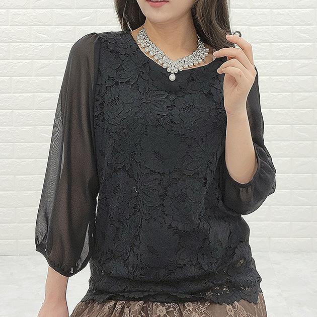 水色シフォンレースブラウス 長袖 dft02_01.jpg