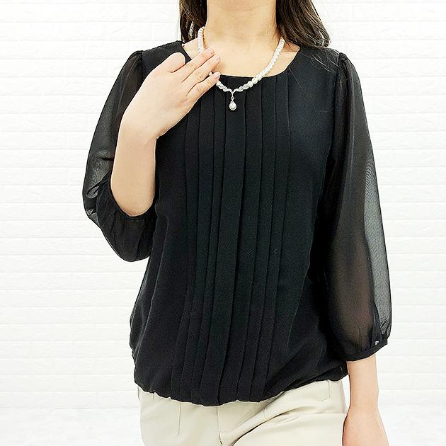 Lace Ladies（レースレディース） シフォン レース ブラウス 七分袖