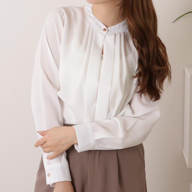 【新品未使用】クロノス❤️長袖ブラウス　レディース　オフィスカジュアル Lace Ladies（レースレディース） フロントタック ブラウス レディース