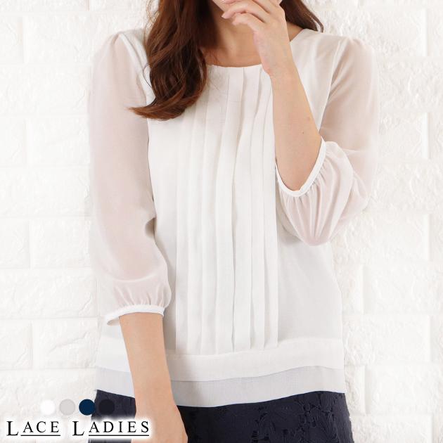 Lace Ladies（レースレディース） タック シフォン ブラウス