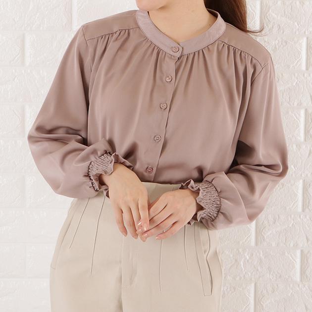 Lace Ladies（レースレディース） バンドカラー シフォン ブラウス