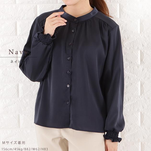 Lace Ladies（レースレディース） バンドカラー シフォン ブラウス