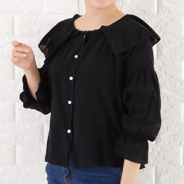 yokochan ドロップショルダーフレアブラウス 黒 38 000000000153-03.jpg?size=l&w=