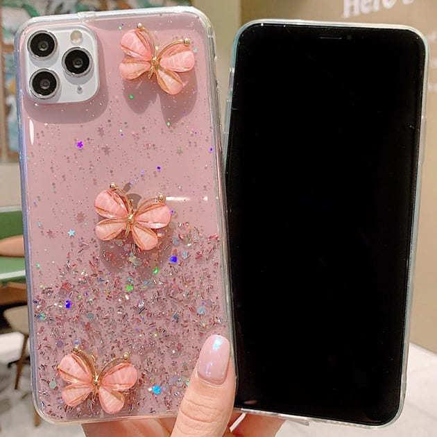 Lace Ladies（レースレディース） iPhoneケース グリッター バタフライ