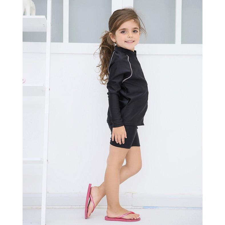 Lace Ladies 女児 長袖 前ジッパー付き セパレート スクール水着